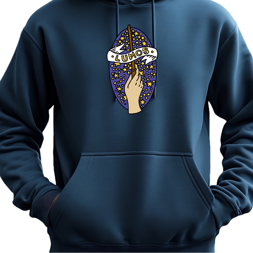 Hoodie Lumos Harry Potter Wand Magic Wizarding World Hogwarts Witch Wizard Spell